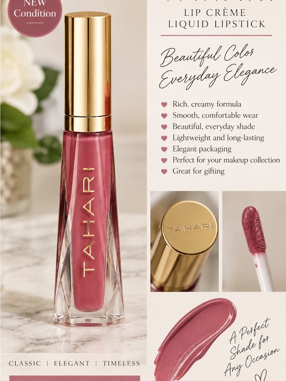 Tahari Liquid Lipstick — Rose Mauve